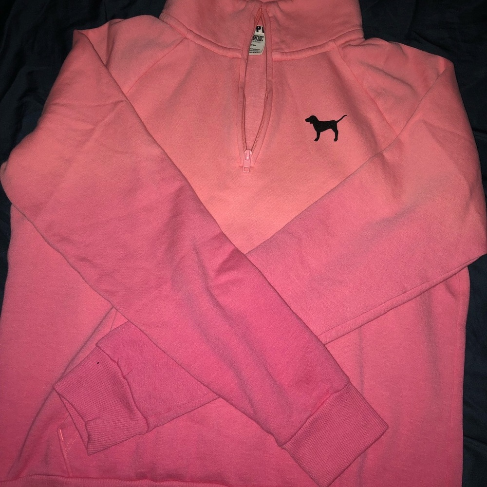 Victoria’s Secret PINK Coral Dip Dye Quarter Zip